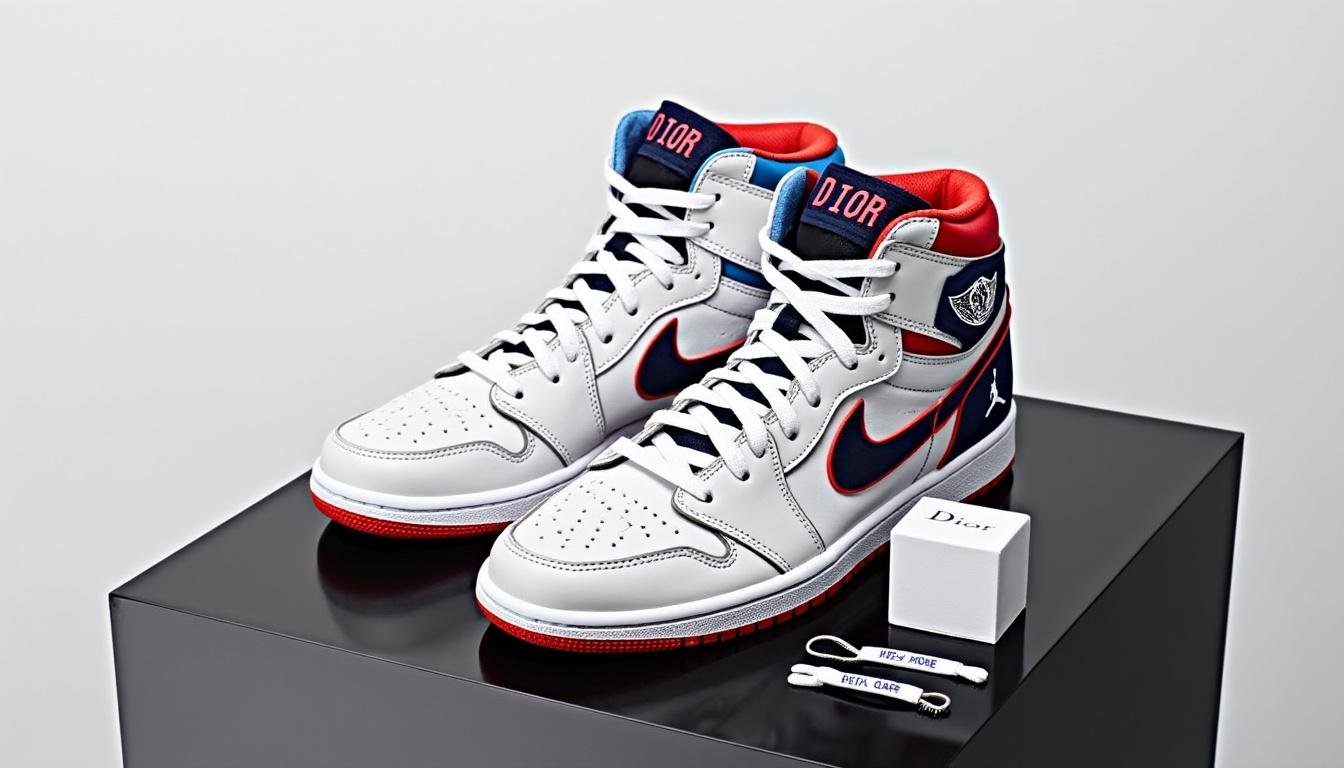 découvrez la collaboration exclusive entre dior et air jordan, réunissant le style raffiné de la maison de luxe et l'iconique silhouette sportive. le modèle jordan 1 high incarne l'alliance parfaite entre l'élégance et la performance, offrant une expérience unique aux passionnés de mode et de sneakers.