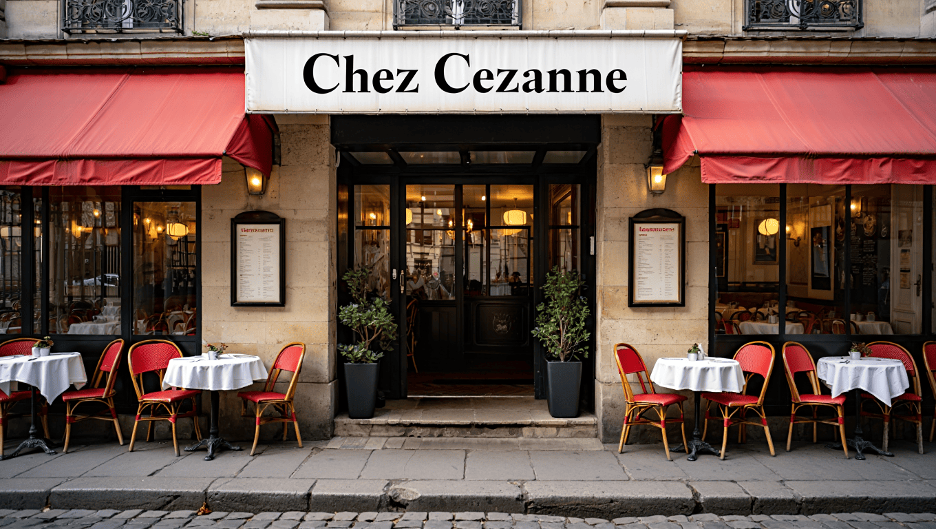 Façade et ambiance de la brasserie Chez Cézanne à Paris 16