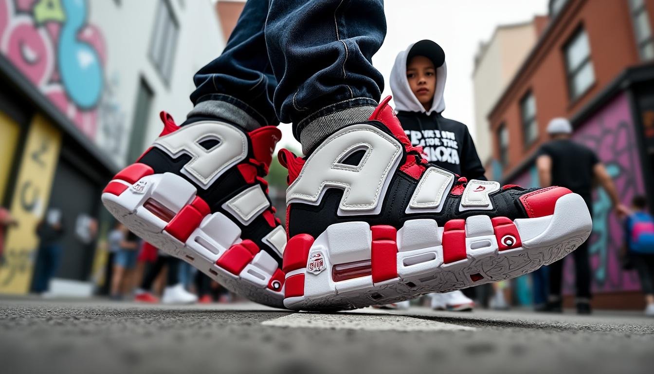 découvrez la nike air more uptempo, la sneaker xxl emblématique portée par scottie pippen. alliant style audacieux et confort ultime, elle est devenue un incontournable du streetwear moderne. plongez dans l'univers de cette chaussure culte et affichez votre passion pour la culture urbaine.