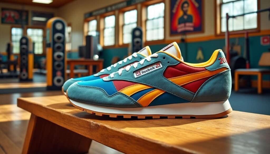 découvrez la reebok workout, la sneaker gym vintage qui a conquis le sud des usa. alliant style et performance, cette icône du sport allie confort et esthétique, parfaite pour vos séances d'entraînement ou un look décontracté au quotidien.