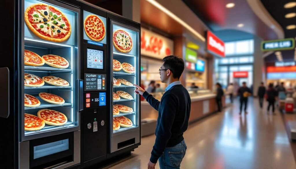 découvrez le fonctionnement d'un distributeur automatique de pizzas : processus de préparation, cuisson, conservation et distribution expliqués en détail pour comprendre cette innovation pratique.