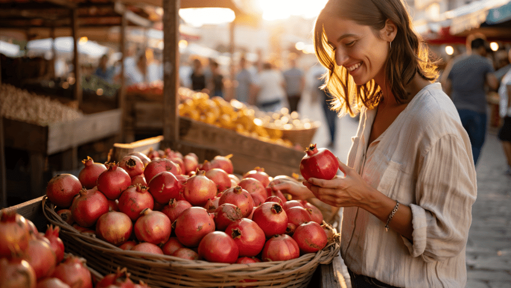 Comment choisir si une grenade est mure . Infographie - Toucher - Aspect - Son - Ecorce 